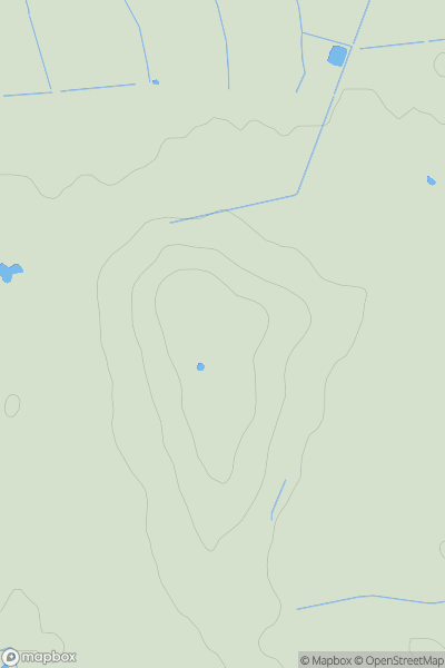 Thumbnail image for Church Hill [The River Tees to The Wash] showing contour plot for surrounding peak